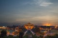 Night view of akshardham temple in delhi, india Royalty Free Stock Photo